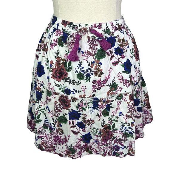 Raga Purple Floral Mini Skirt - Size Medium - Picture 2 of 8